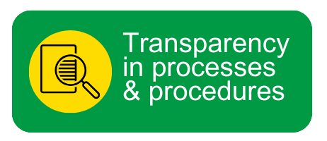 Transparency in processes & procedures