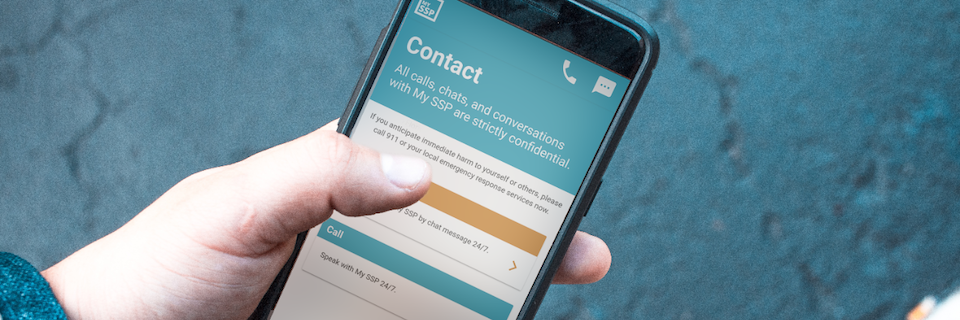 Screenshot of the app called My SSP
