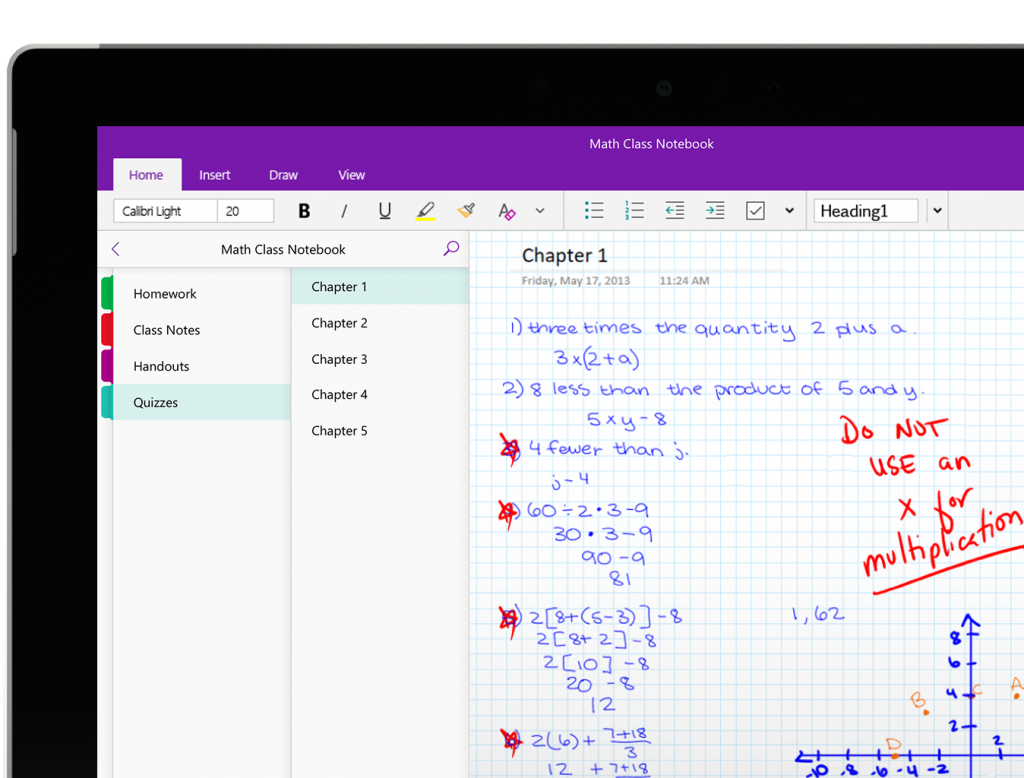 Screenshot of the app called OneNote