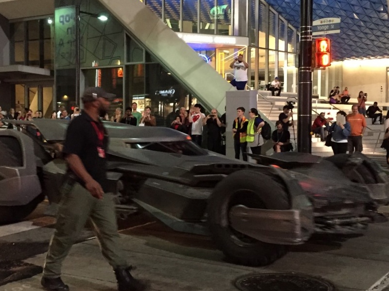 Filming of the movie Suicide Squad in front of the SLC on campus