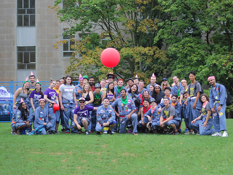 The Ryerson Engineering Spirit and Orientation Committee poses for a picture during orientation week