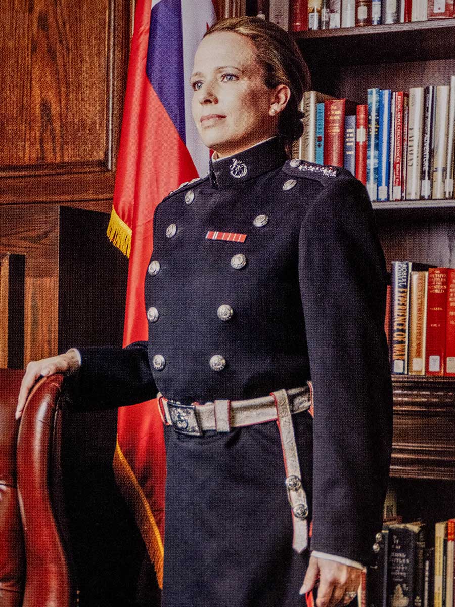 Captain P.J. VanAuken wearing the frock coat given to music directors of the Governor General’s Horse Guards. (Photo by Lawrence Cortez)