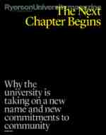 Cover of Toronto Metropolitan University Magazine: The Next Chapter Begins.