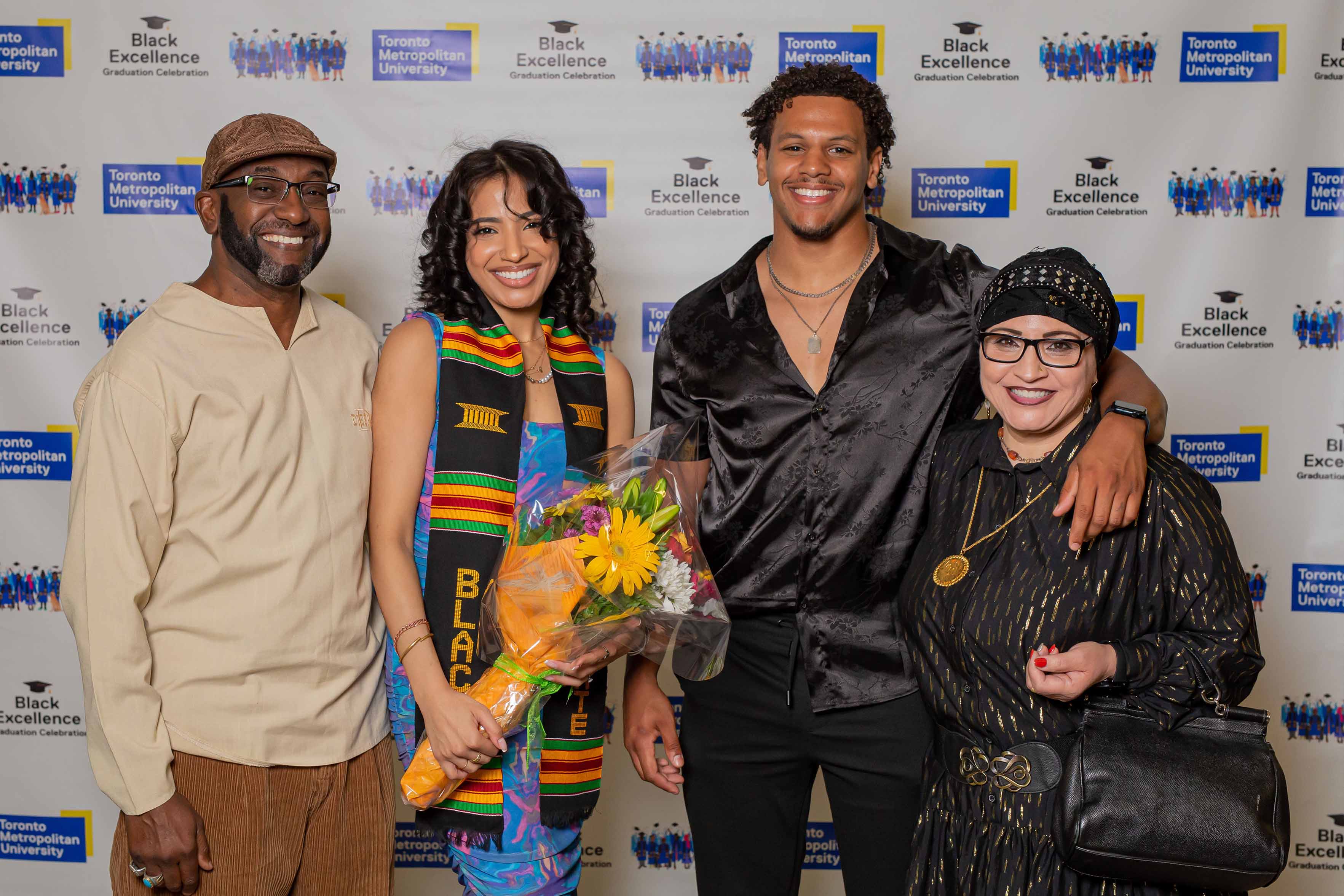 (Left to right): Zeana's father, Zeana Mohammed, Zeana's brother, Zeana's mother