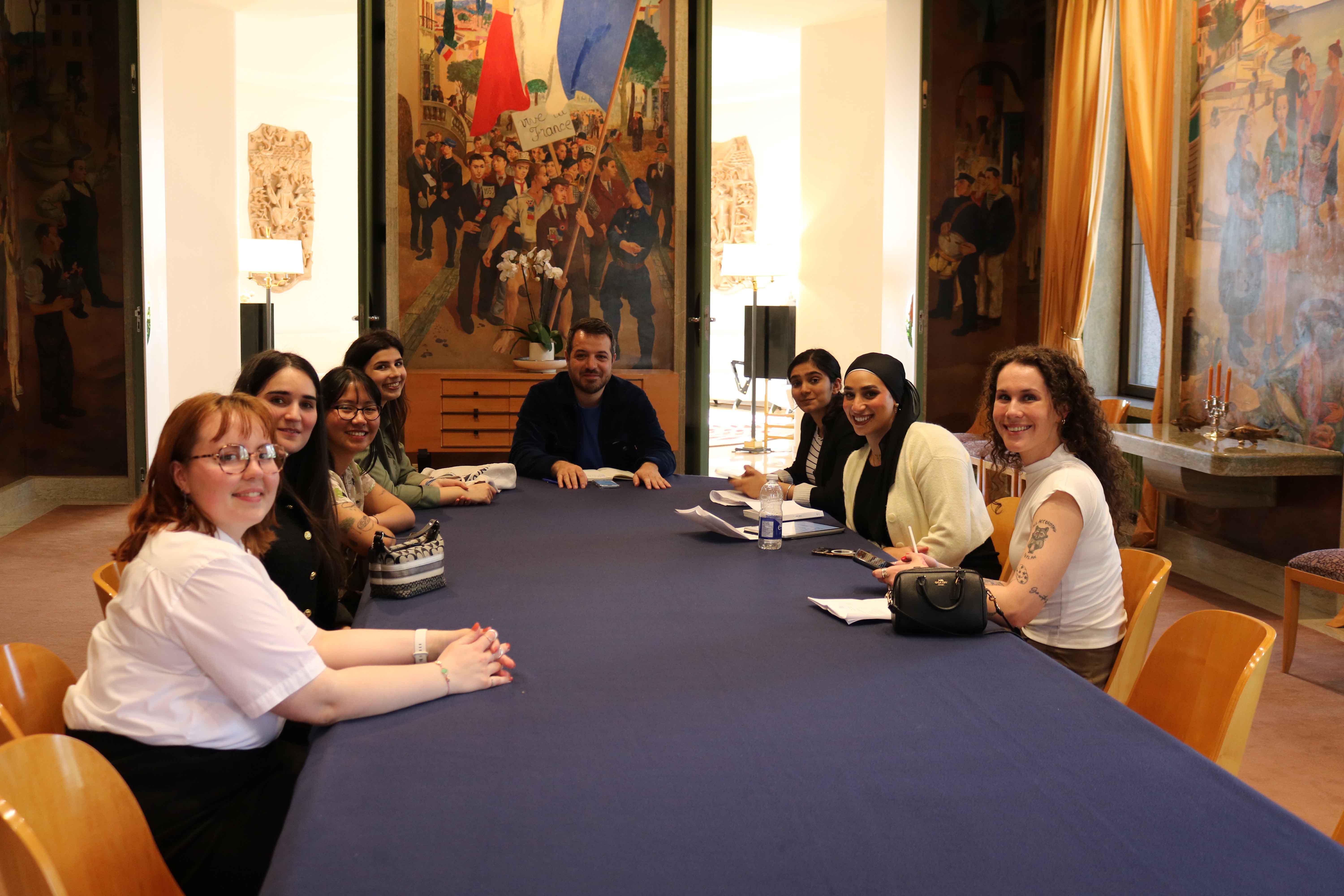 Natasha Pendawa and other student representatives at the decision table