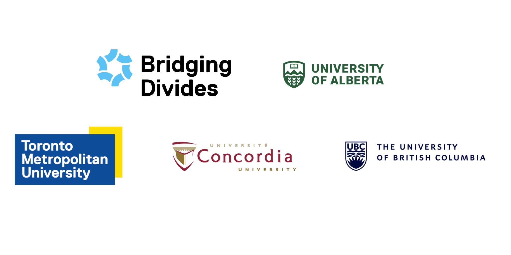 Logos of Bridging Divides and partner universities