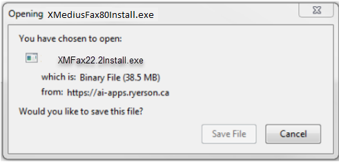 XM Fax install pop-up in FIrefox