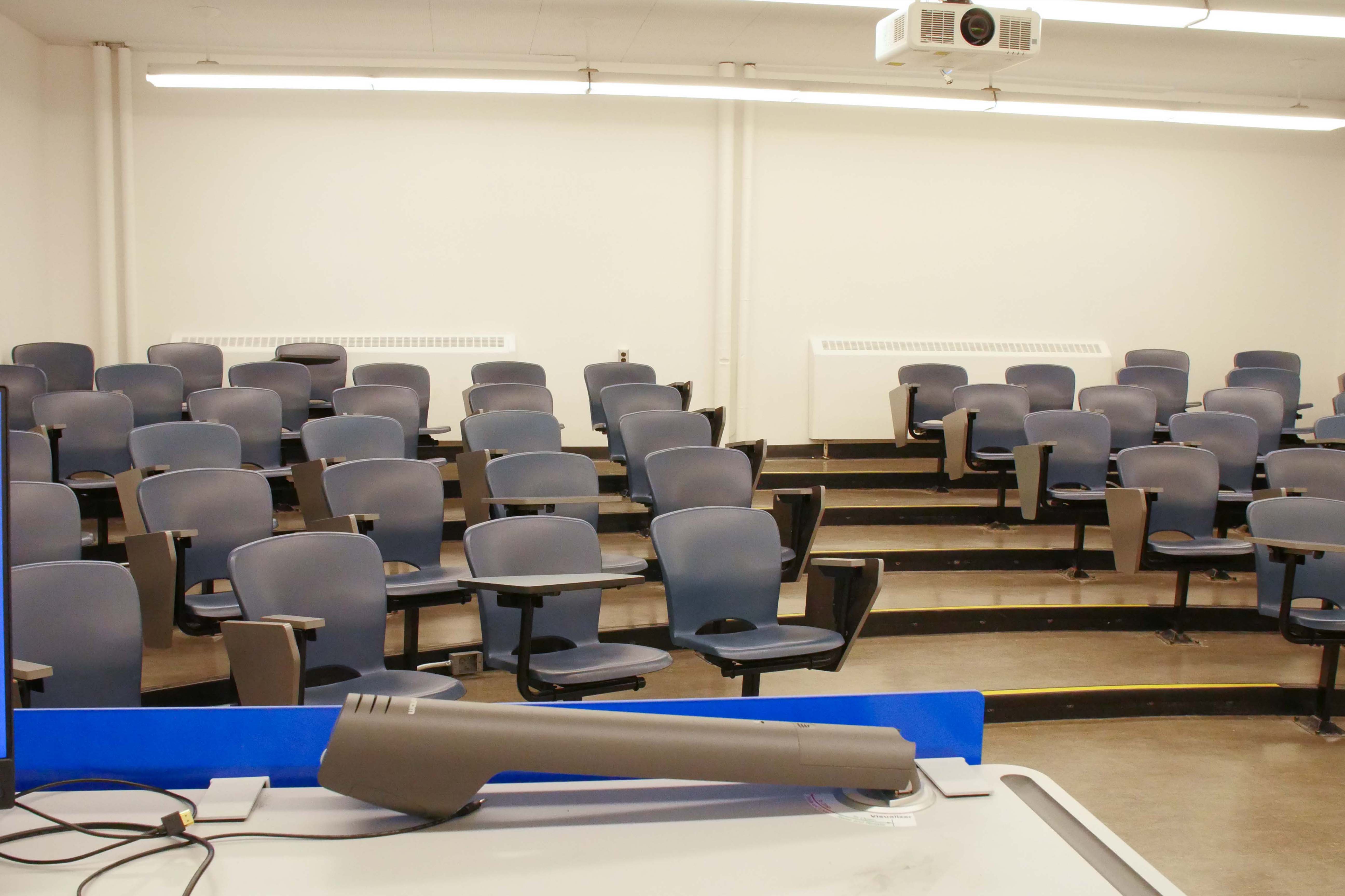 Instructor view of classroom in Kerr Hall following renovations