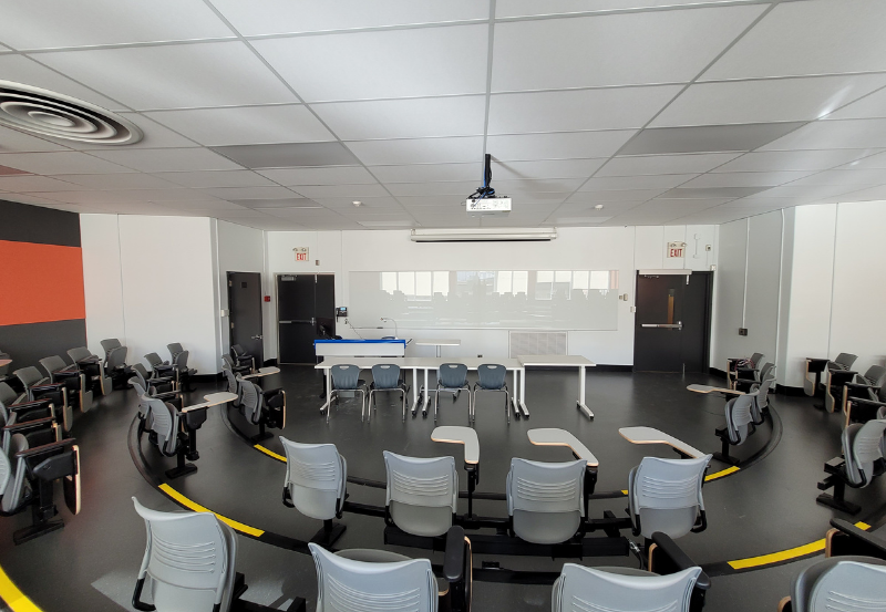Instructor view of classroom in Kerr Hall following renovations
