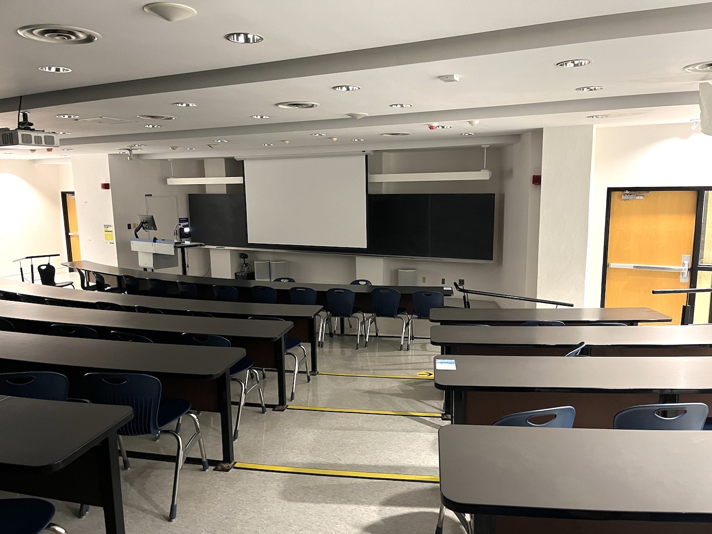 Student view of classroom in Kerr Hall South at Ryerson after renovations 