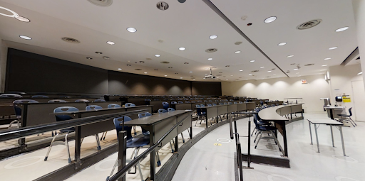 Student view of classroom in Kerr Hall South at Ryerson prior to renovations