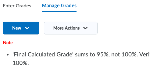 Calculation warning