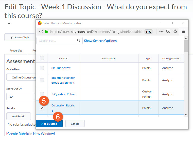 Rubric for dropbox assignment