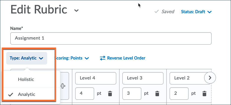 Create a rubric