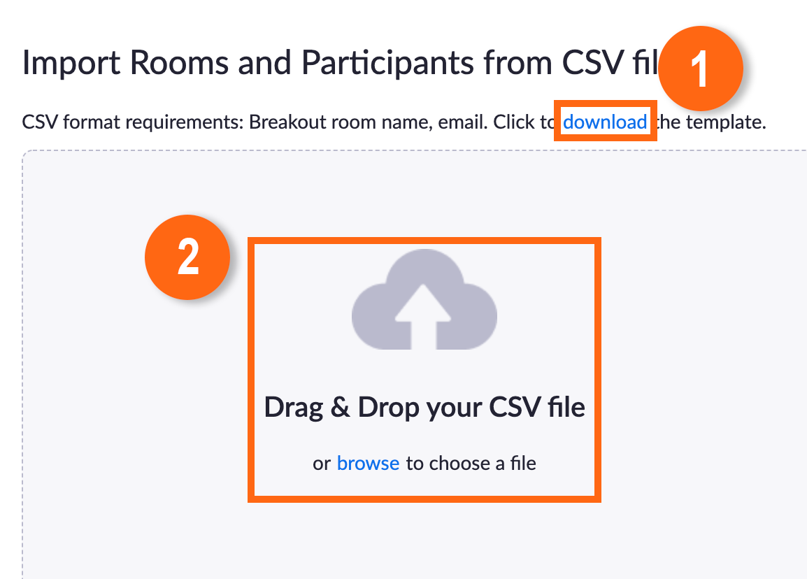 Upload the completed CSV file  to Zoom