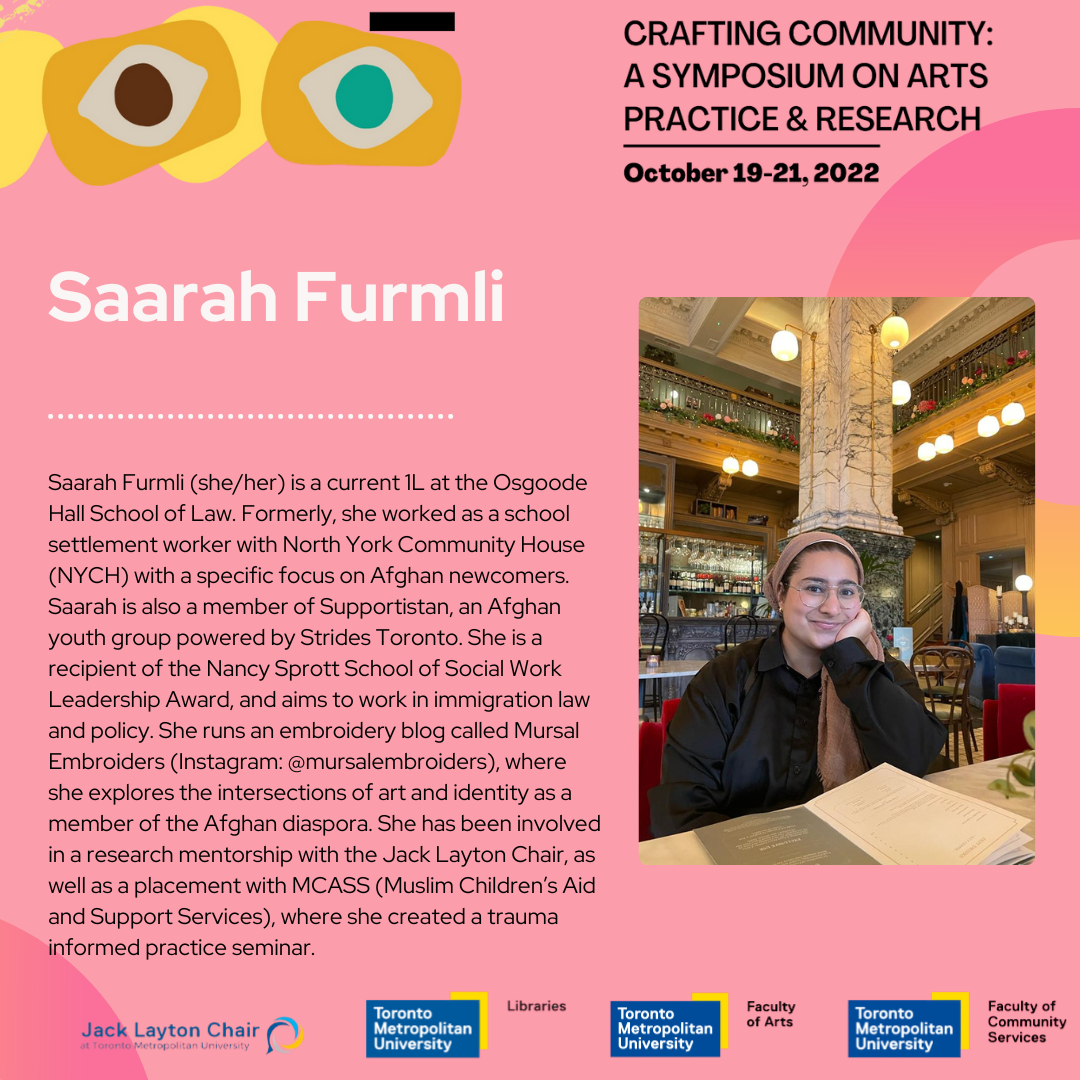 Symposium poster 'Saarah Furmli'