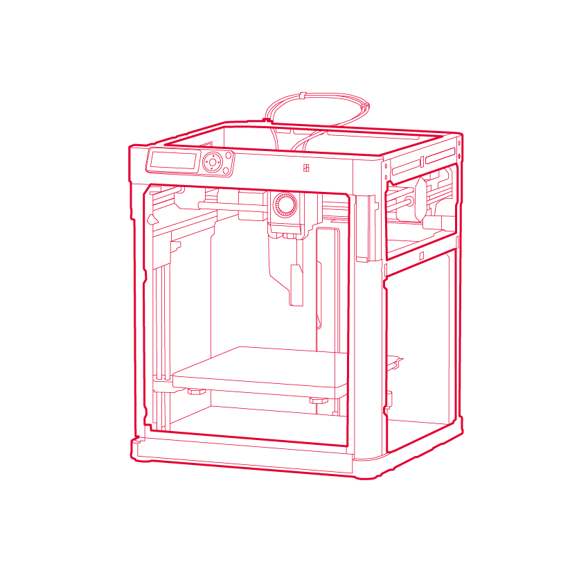 Line drawing of Bambu Lab P1P