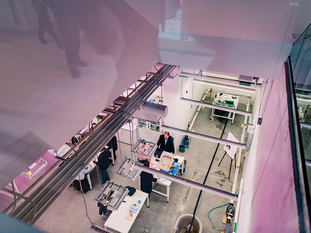 A group of researchers inside the new Centre for Urban Innovation building