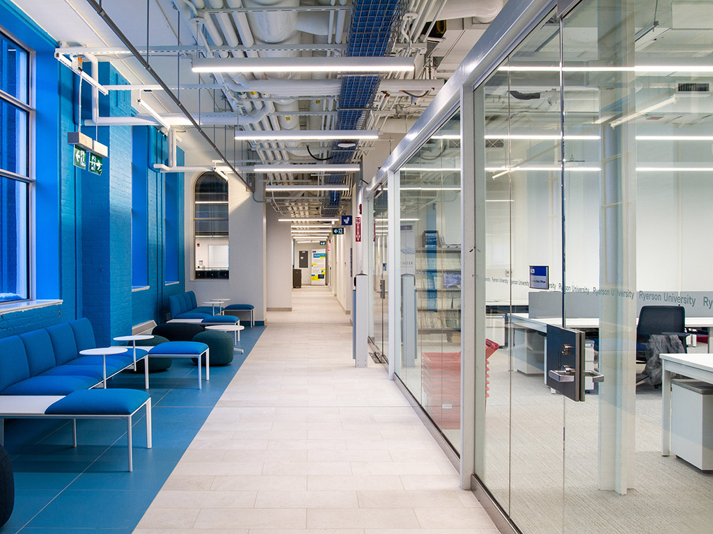 Interior shot of Toronto Metropolitan University's Centre for Urban Innovation