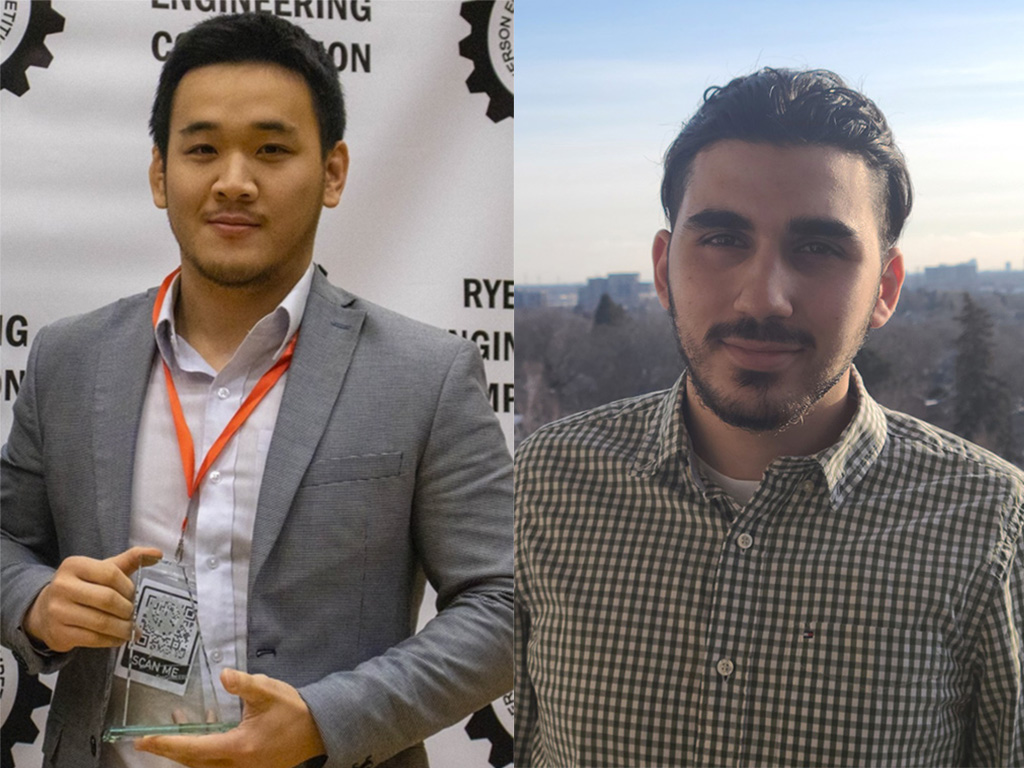 Bruce Hsueh and Hussein Ali Jaafar collaborated on their winning robotics academic research paper