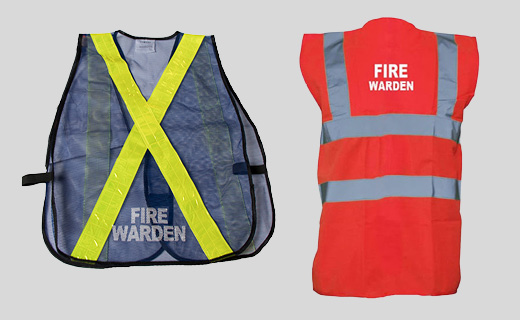 Examples of fire warden vests.