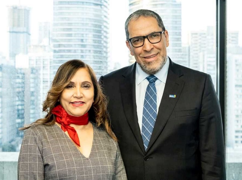 Anju Virmani with Toronto Metropolitan University President Mohamed Lachemi