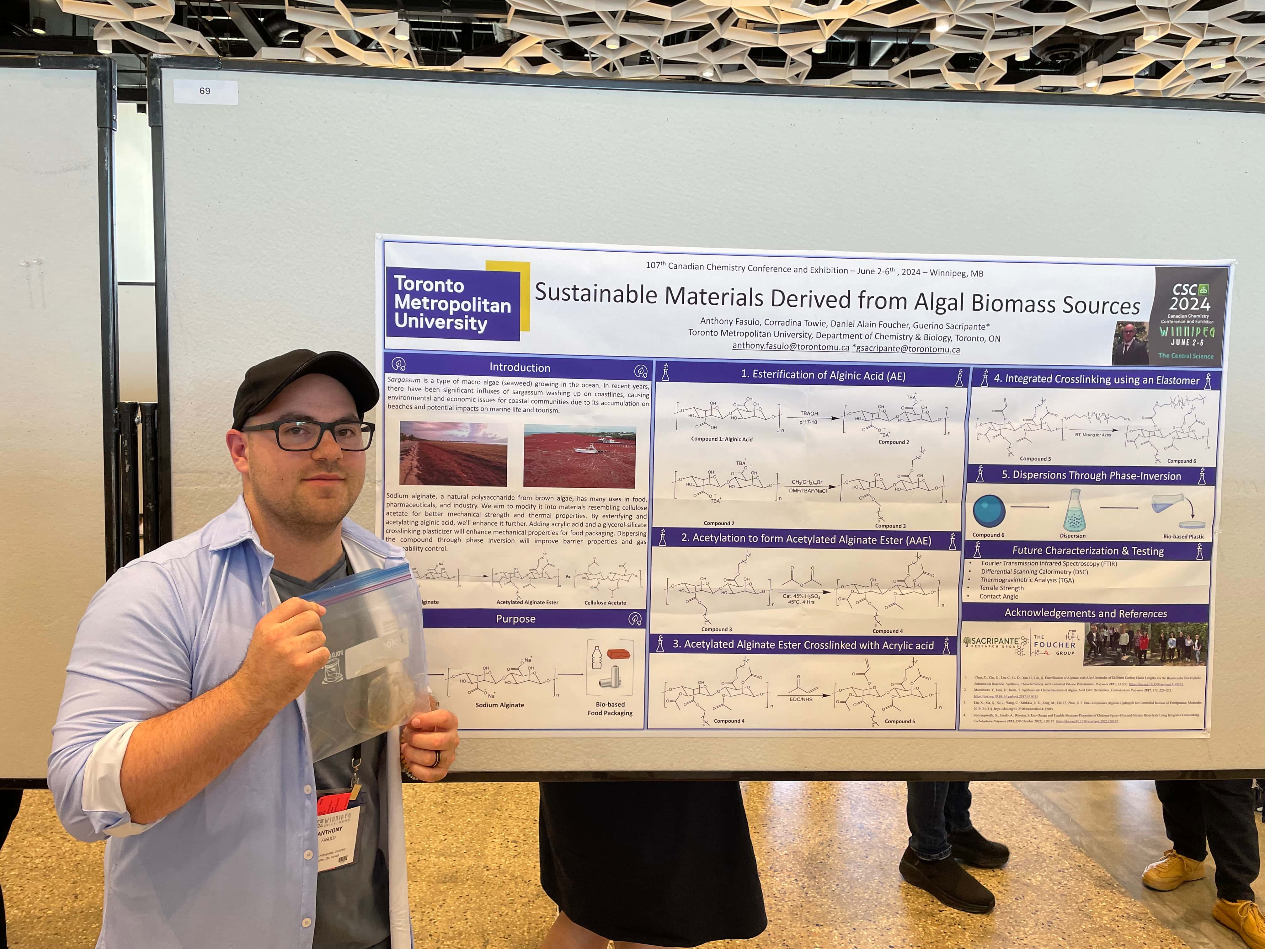 Anthony presenting his poster at the CSC in Winnipeg