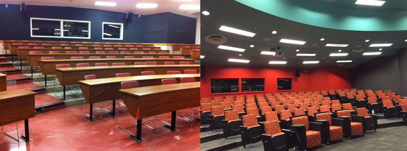 Image Arts screening room before and after renovations