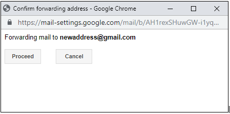 Confirm that you want to forward your Gmail.