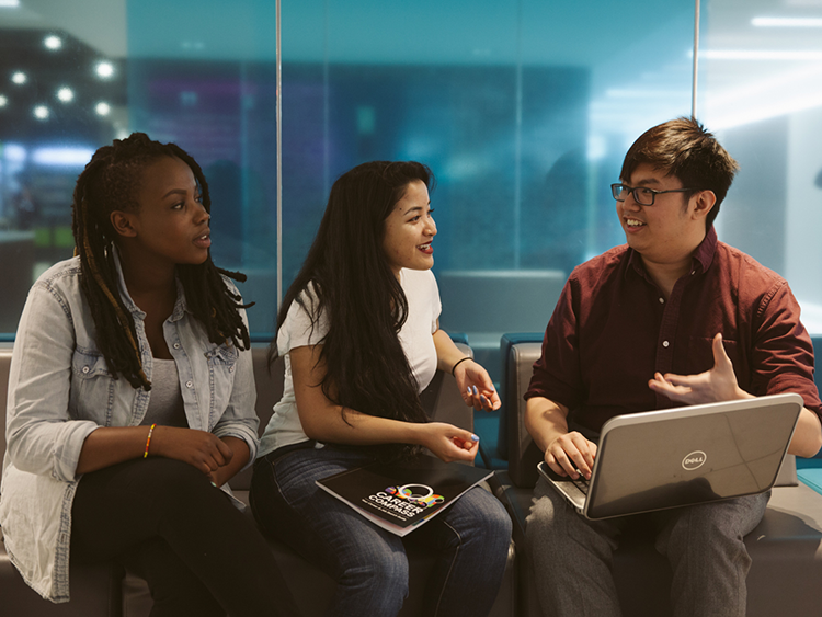 group of three students