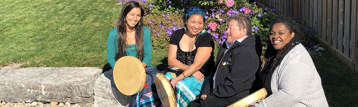 Members of the Spirit Wind Hand Drum Group who will be taking part in the Drumming Above the City with Spirit Wind event.