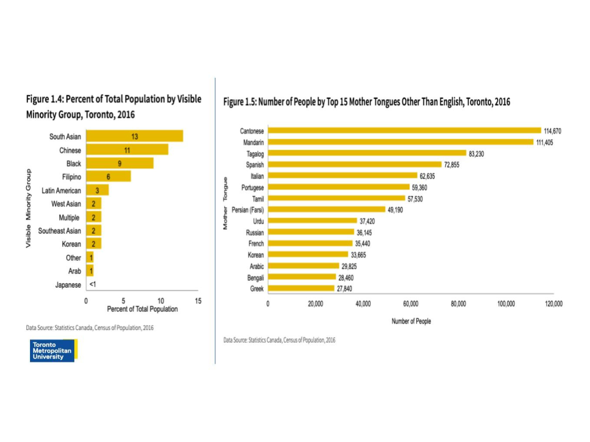 Percent of total population by visible minority group.