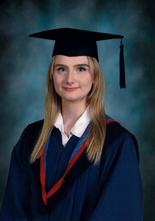 Emma Buchanan graduation photo.