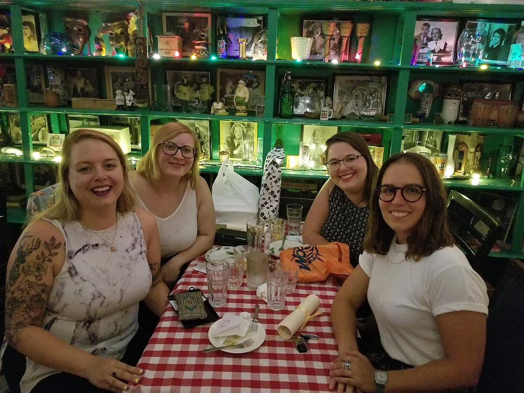 Left to right: Amanda Buckiewicz, Heather Durante, Jaclyn Mika and Andrea Bellemare at Julie's restaurant.