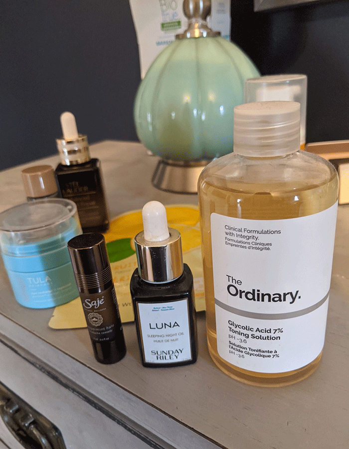 A selection of The Ordinary skin care products.