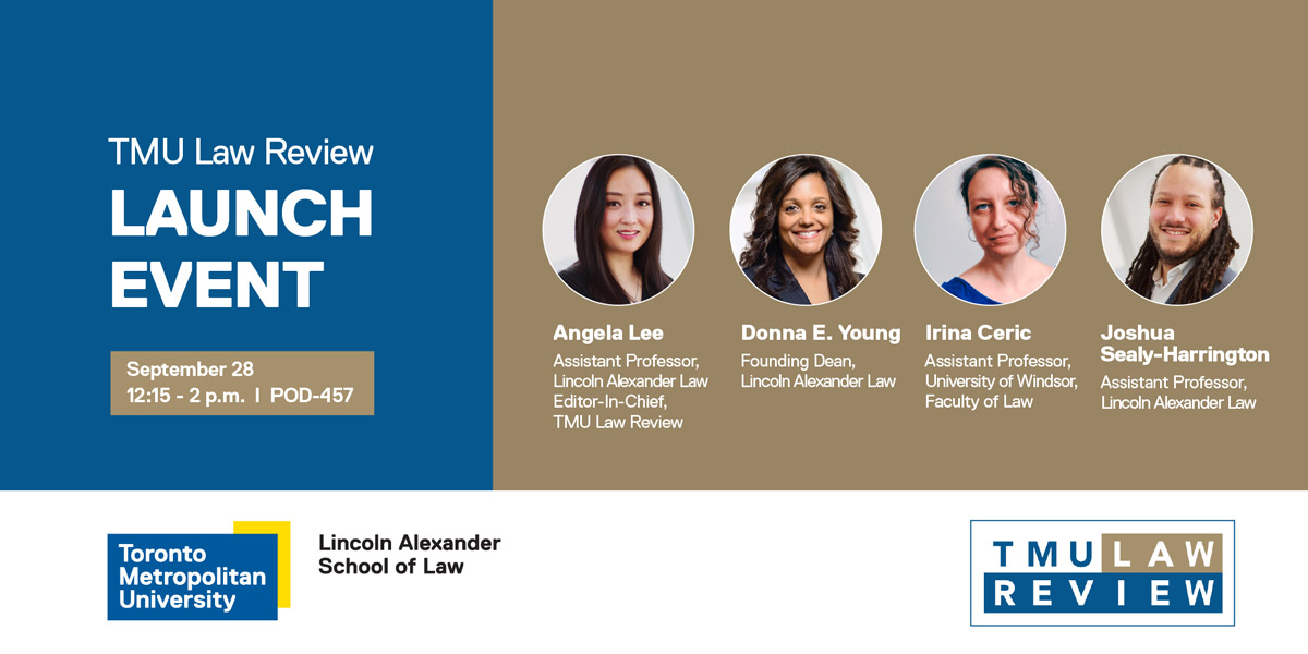 TMU Law Review launch event banner