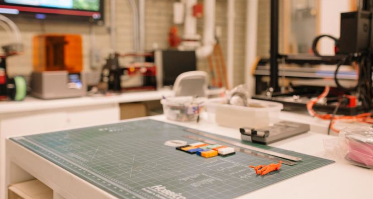 tools laid out on a table in the Makerspace