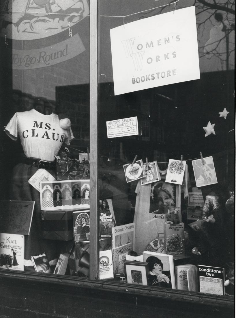 Window display of women's bookstore