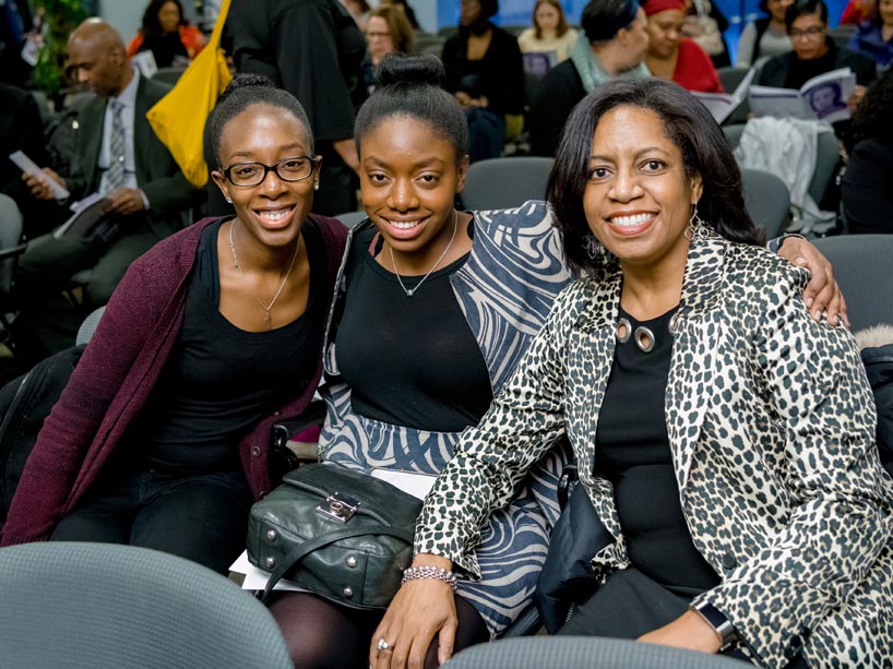 Award winner Brianna Glanville-Forrest, centre, with her family