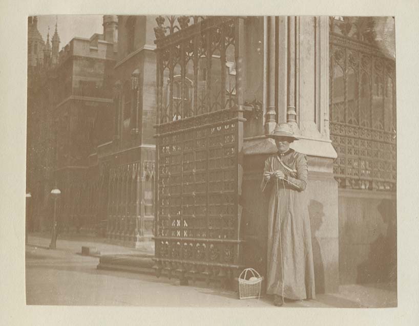 A woman standing on the street.