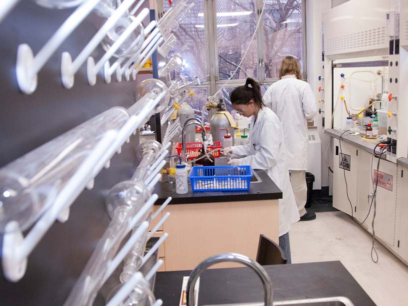 Two women in the lab.