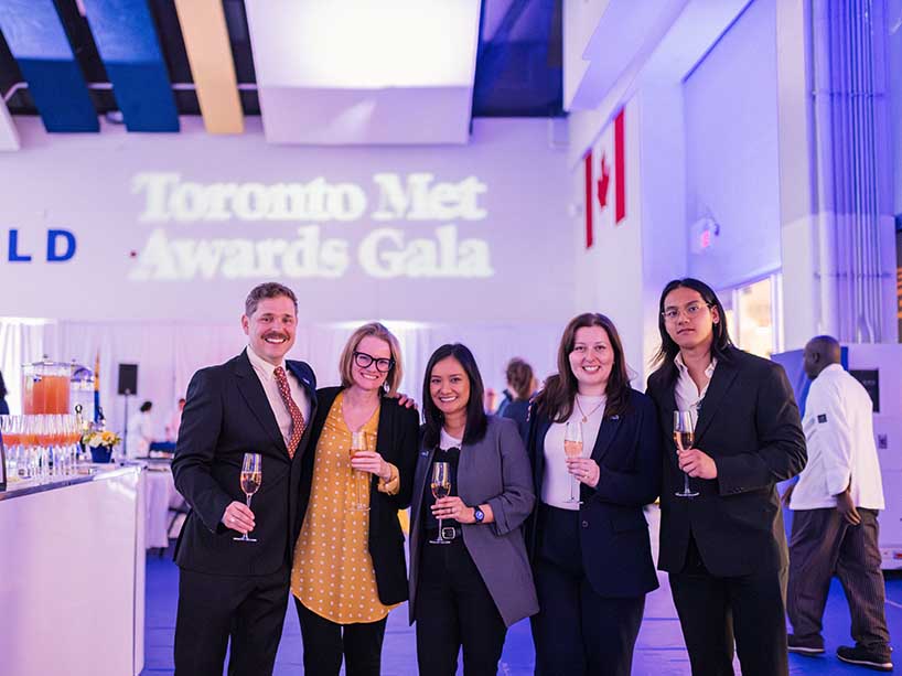 Ryan Kerr, Kim McDonald, Jessica Tran, Katherine Kelley and Jordan Luu enjoy mocktails at the reception.