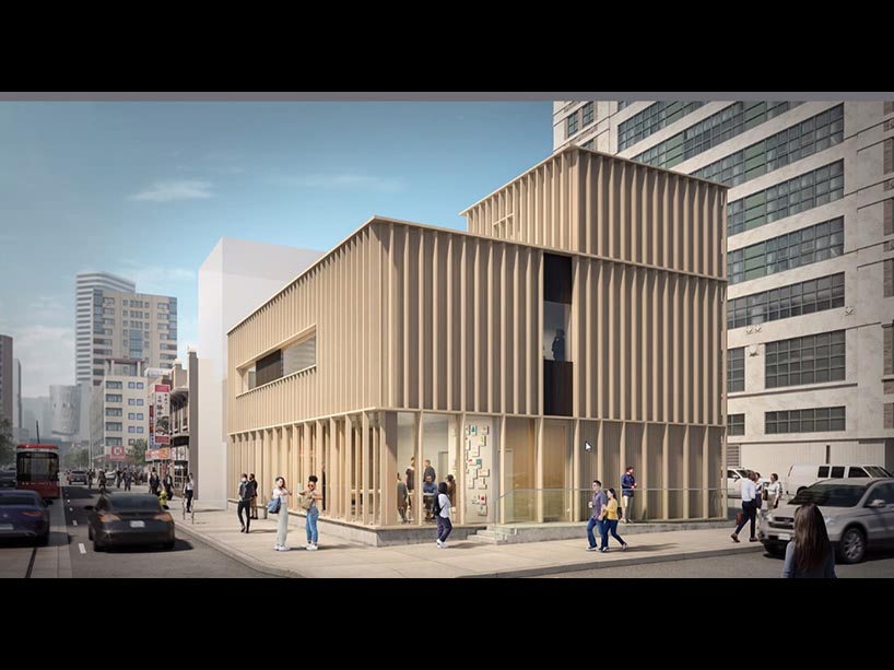 A rendering of the SCITHub building exterior