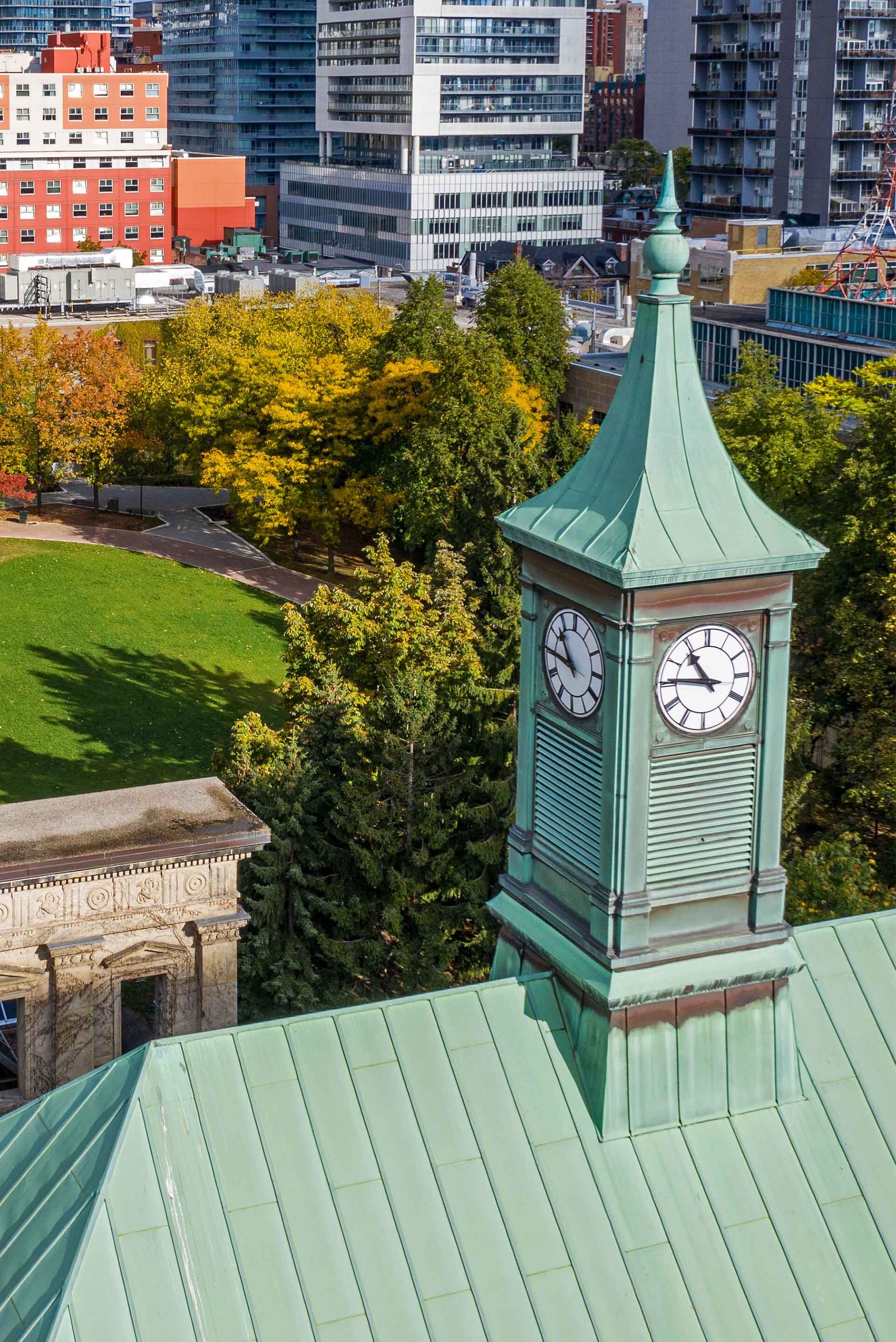 Aerial view of Kerr Hall on the Toronto Metropolitan University campus.