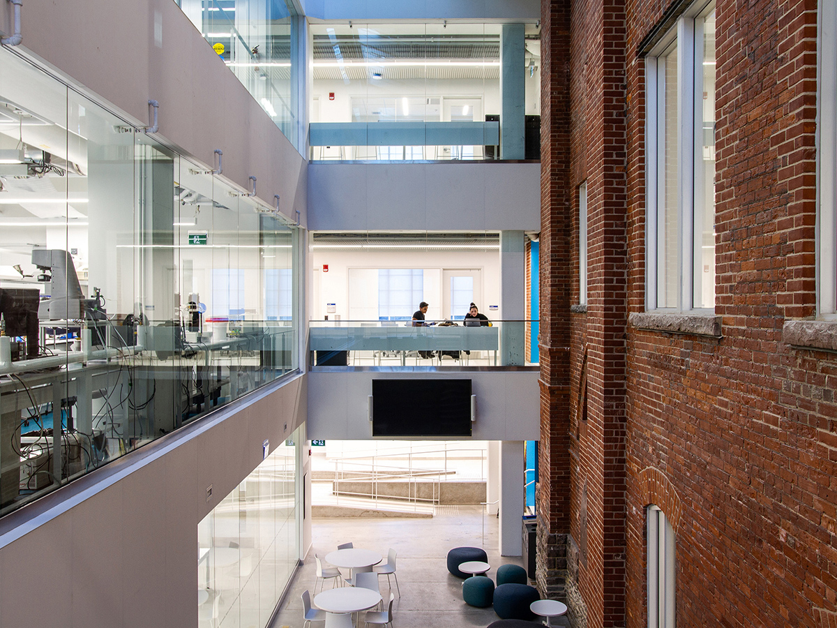 Interior shot of the Centre for Urban Innovation, showcasing where the old building meets the new