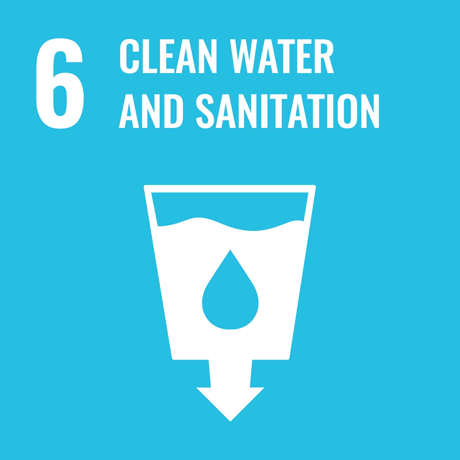 The logo for United Nations Sustainable Development Goal (SDG) 6: Clean Water and Sanitation