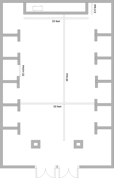 A floor plan of the Sears Atrium facility