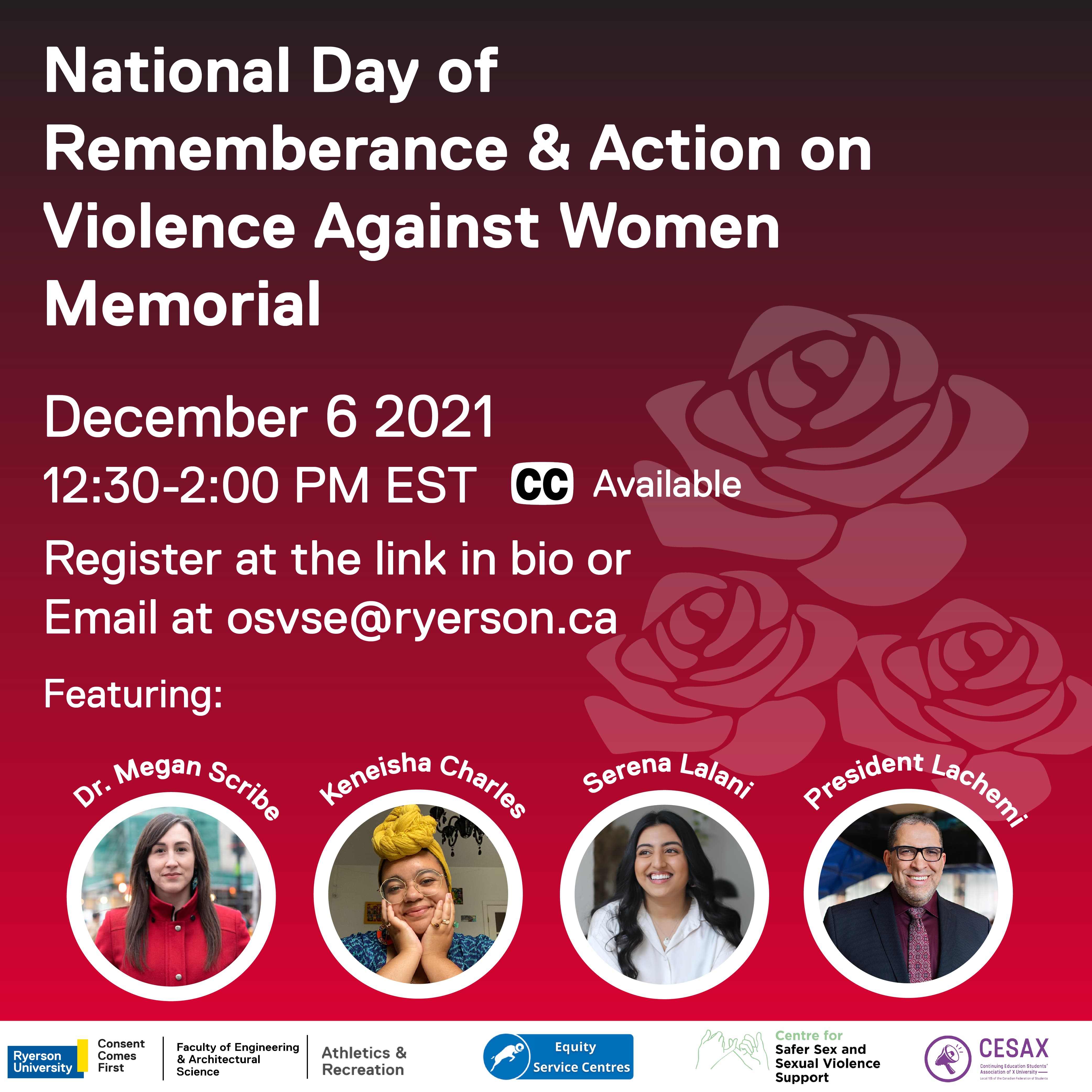 National Day of Remembrance and Action on Violence Against Women December  6, 2021 - Consent Comes First; Office of Sexual Violence Support and  Education - Toronto Metropolitan University