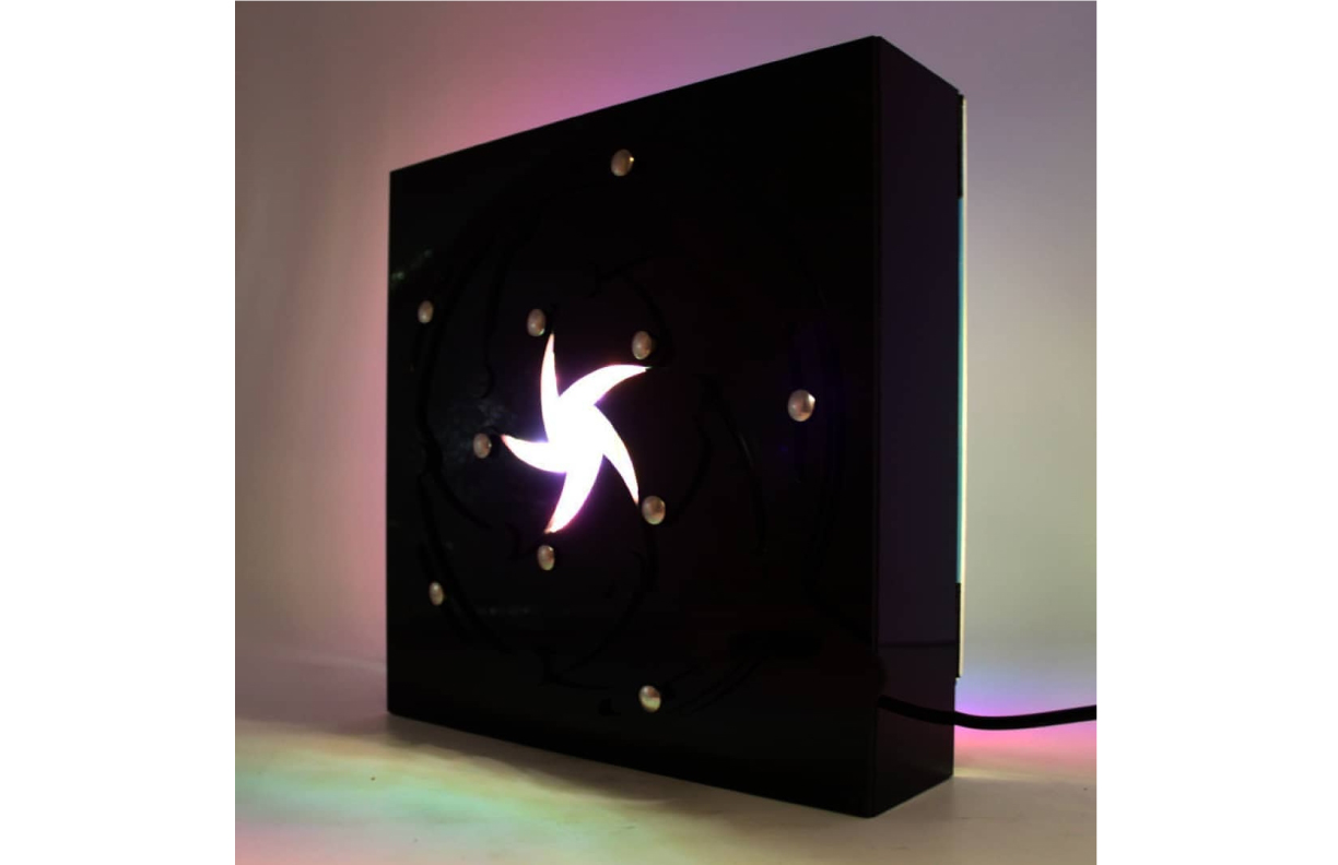 Back-lit black lightbox with an illuminated star-shaped opening - IRD 400