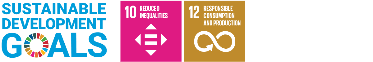 UN Sustainable Development Goals icons for reduced inequalities, responsible consumption & production.